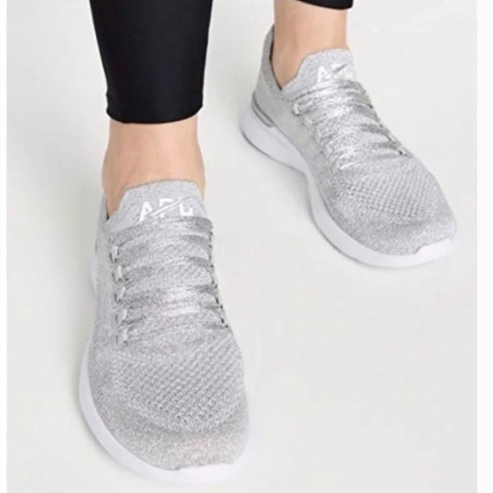 APL TechLoom Breeze Silver Metallic Sneakers Sz 8